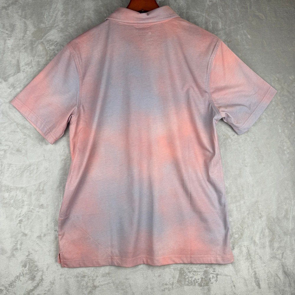 686 Everywhere Collection Mens Large Tie Dye Polo Shirt Dancing Bear Pink Grey‎ - Picture 5 of 6